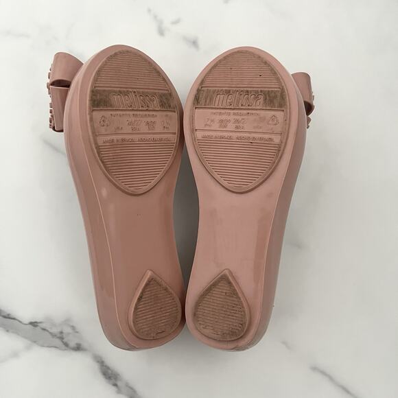 Mini Melissa Girls' Mel Ultragirl Sweet X Ballet Flat Pink Big bow Size 11 party - Picture 11 of 11
